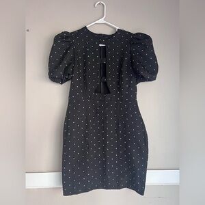 Elegant Black Puff Sleeve Dress